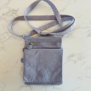 Kipling Grey Lavender Eldorado Crossbody Nylon Travel Adventure Bag Purse